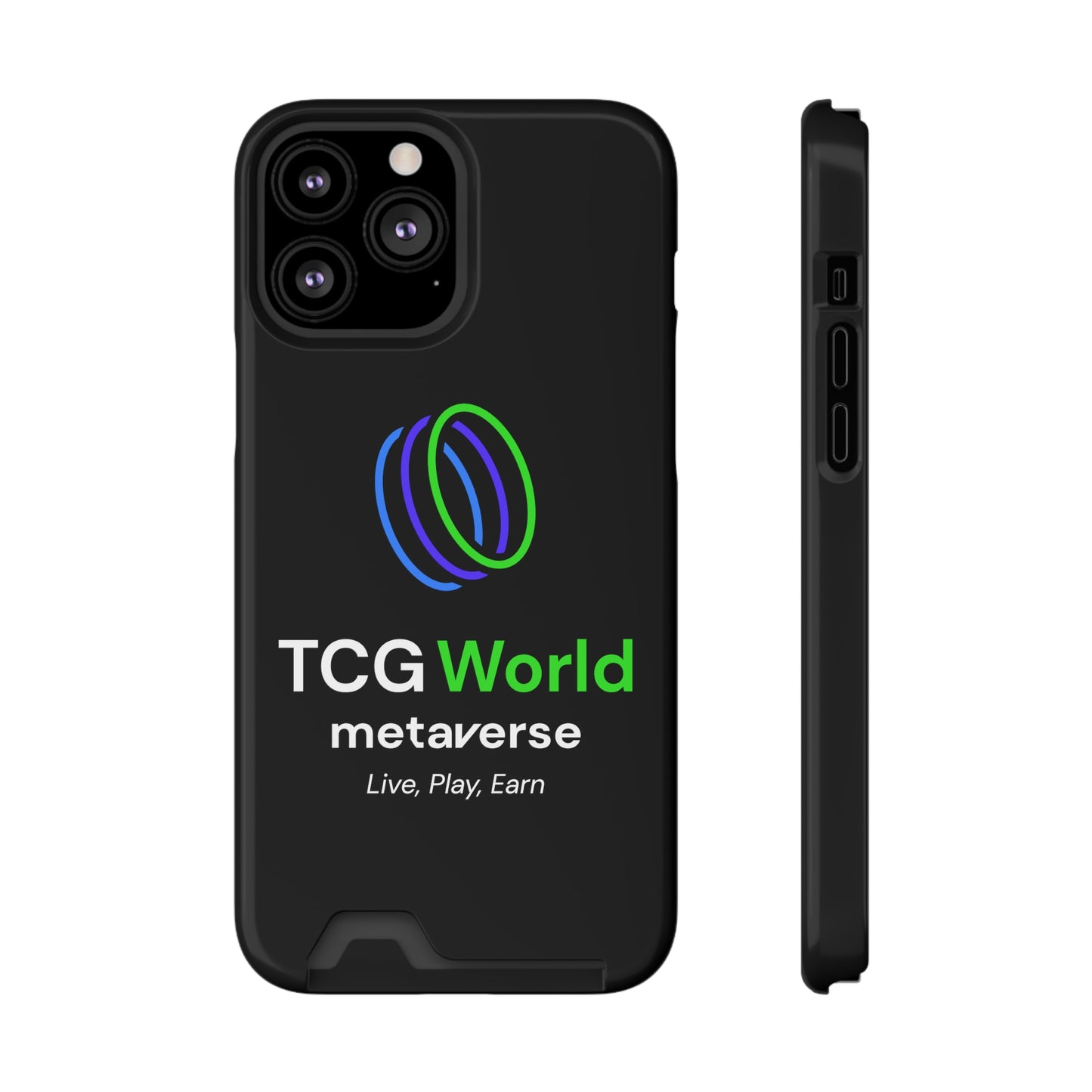 TCG World Metaverse Phone Case With Card Holder - Black (Iphone 13 Models)