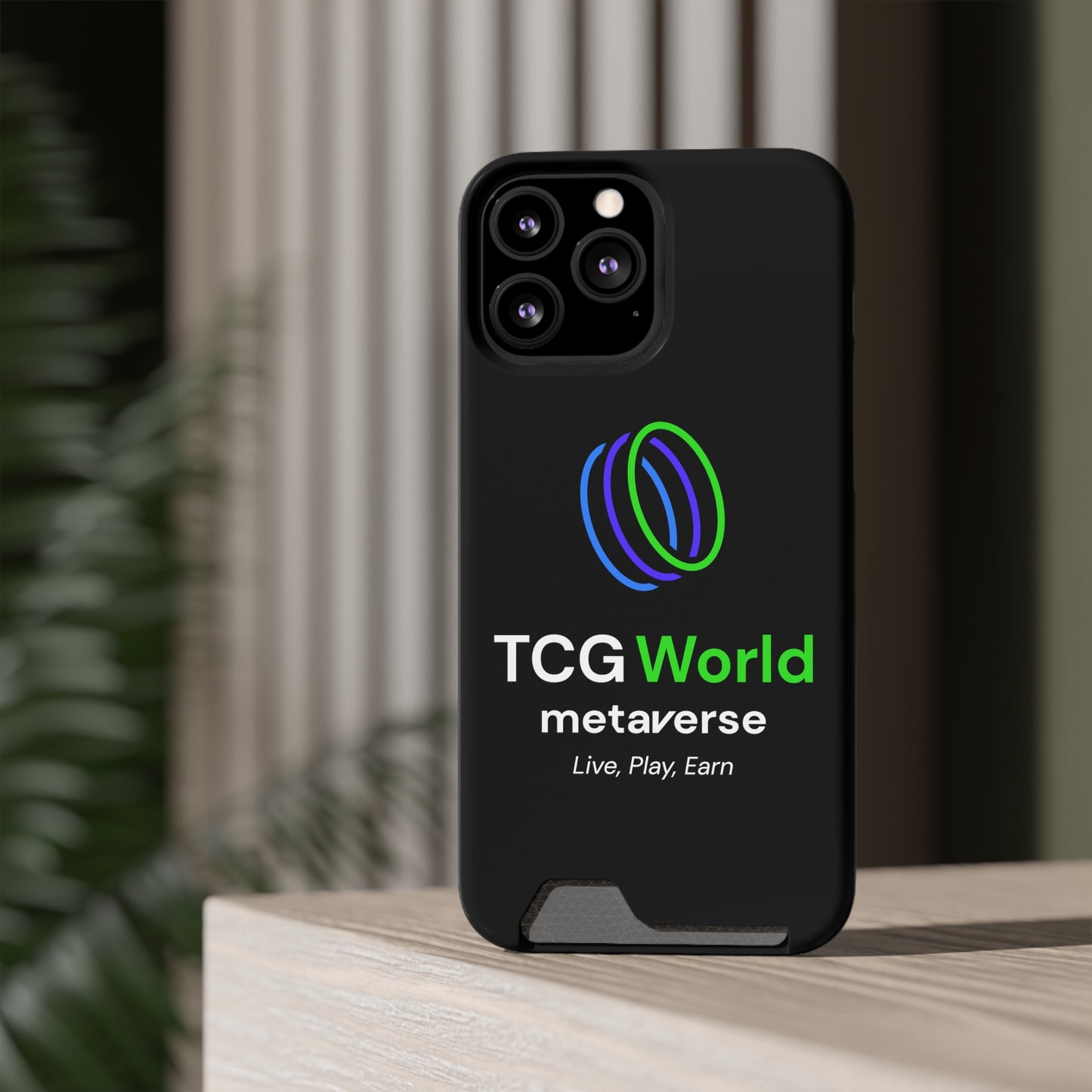 TCG World Metaverse Phone Case With Card Holder - Black (Iphone 13 Models)
