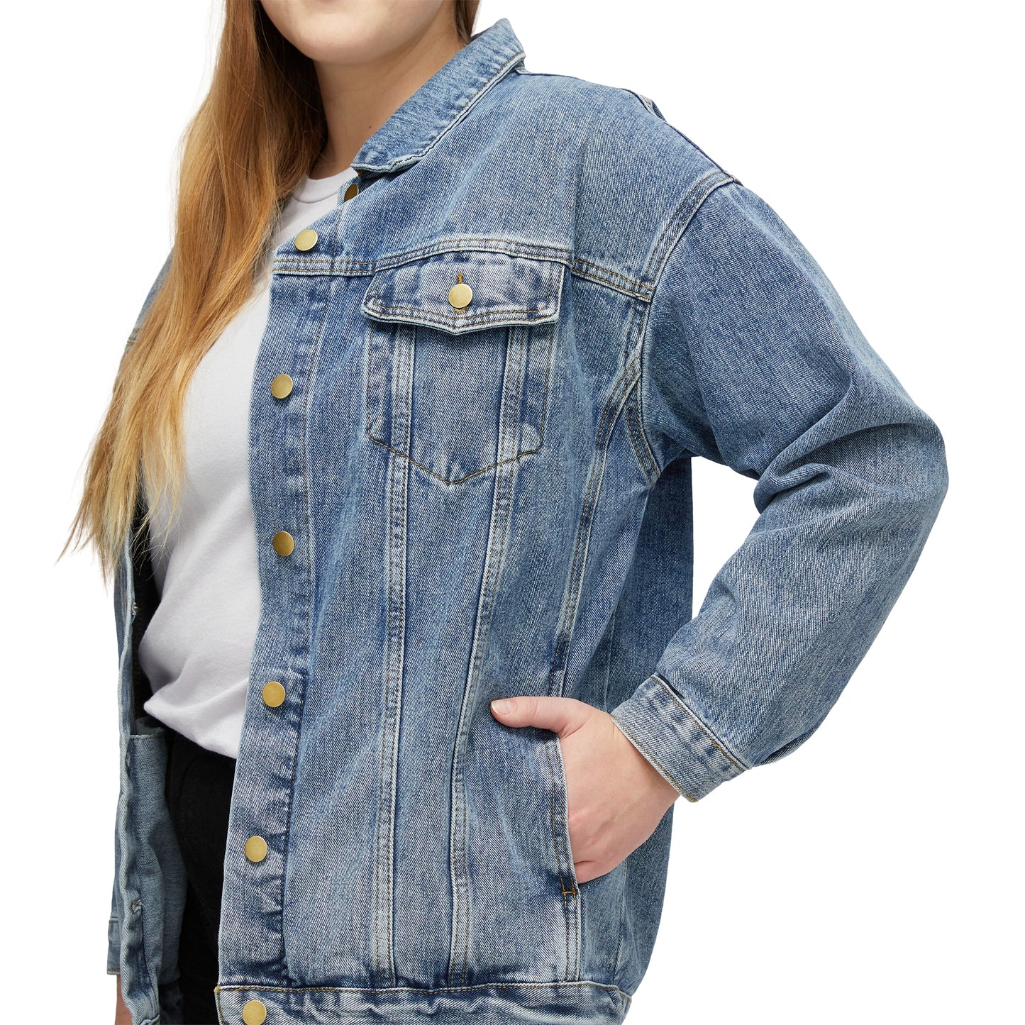 Patriotic Mericlaw Sprite from the TCG World Metaverse - Women's Denim Jacket