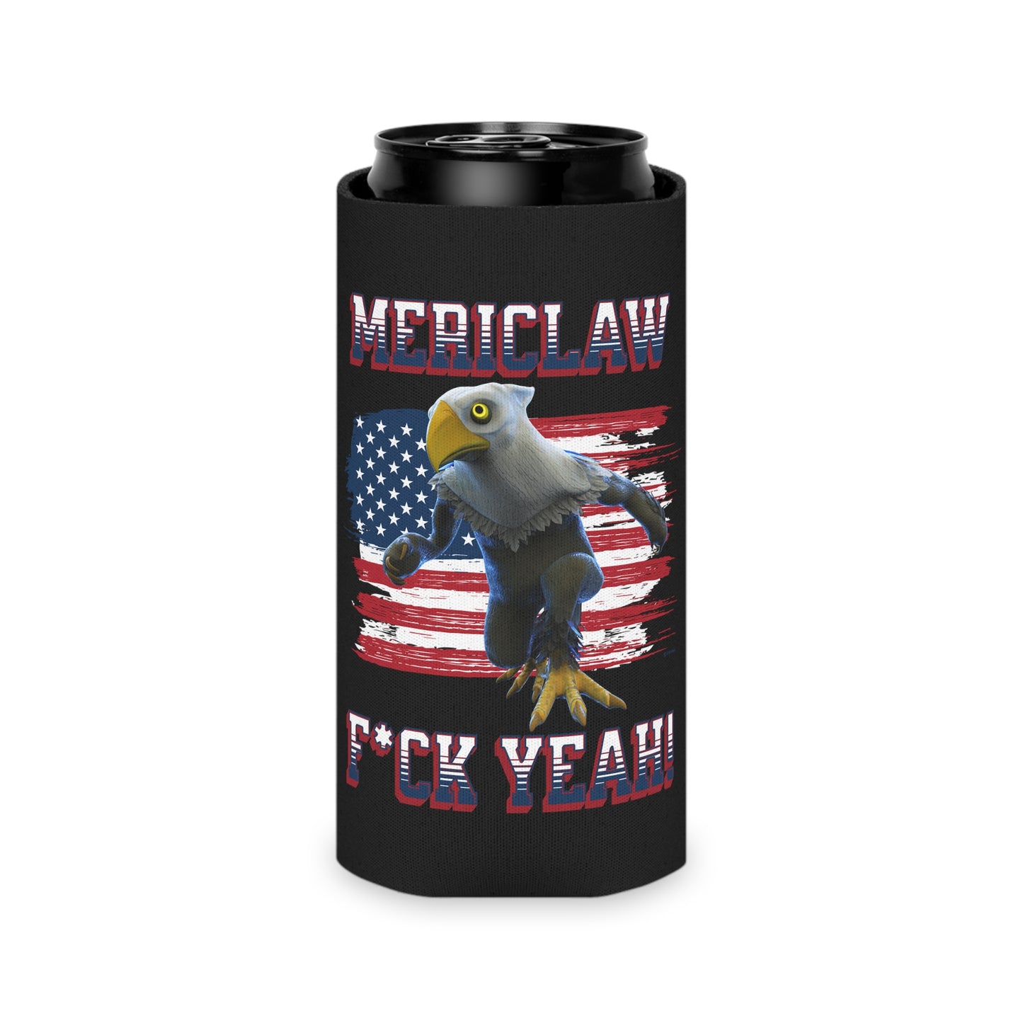 Mericlaw F*ck Yeah (Extra American) - TCG World Metaverse Sprite / American Flag Can Cooler - Black
