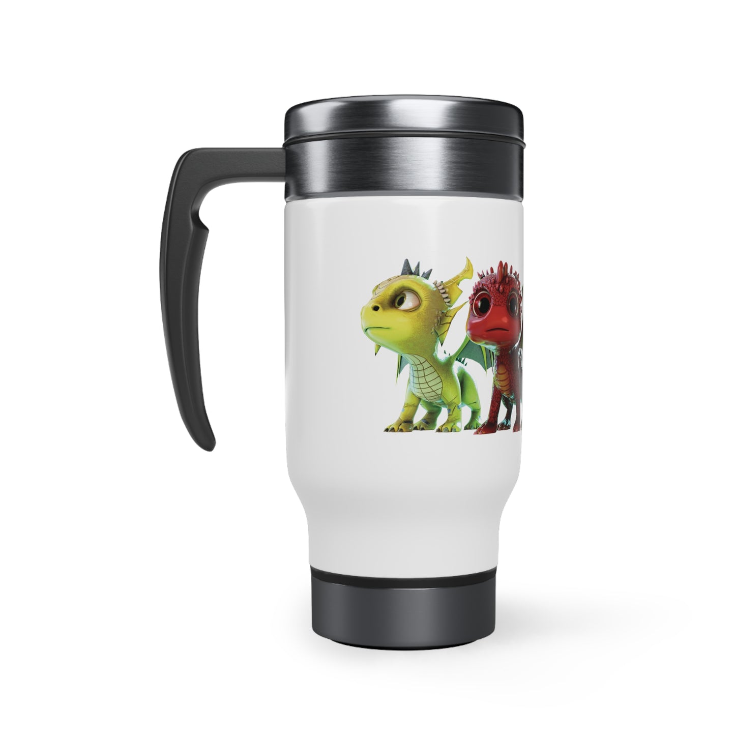 Baby Dragons Stainless Steel Travel Mug with Handle, 14oz