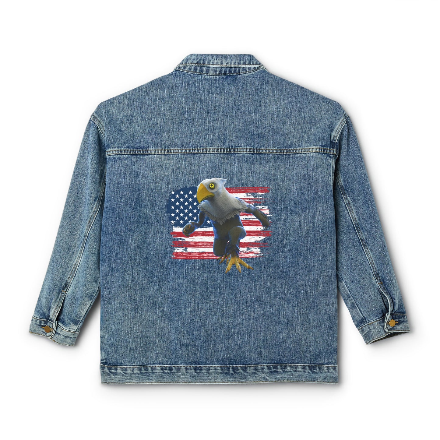 Patriotic Mericlaw Sprite from the TCG World Metaverse - Women's Denim Jacket
