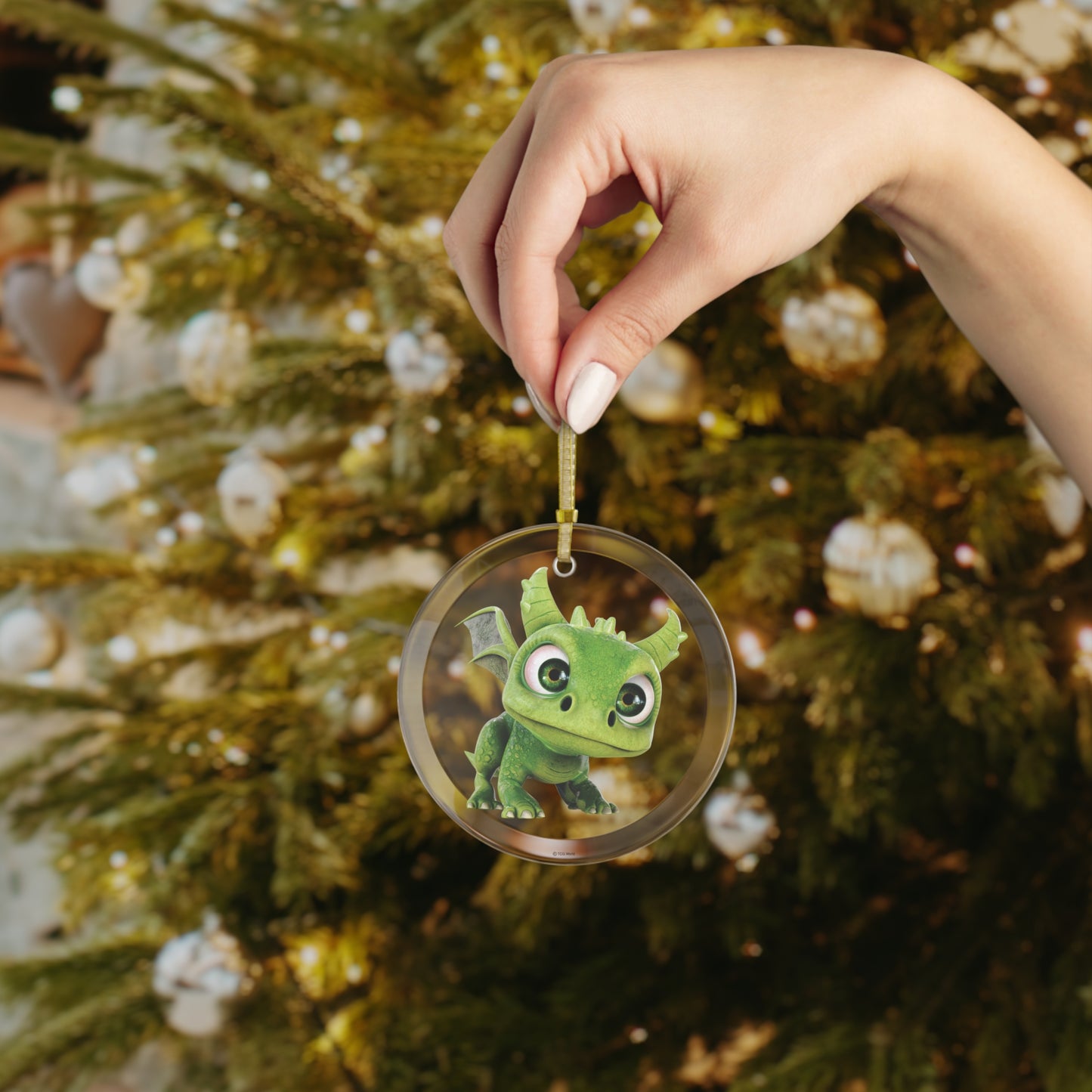 Baby Gaia Dragon Glass Ornament