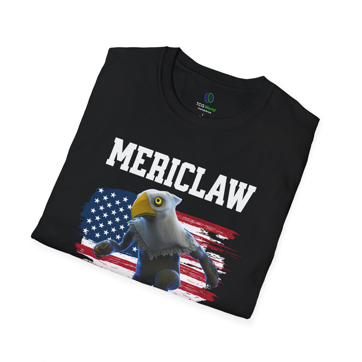 Mericlaw F*ck Yeah - TCG World Metaverse Sprite / American Flag - Unisex Adult Softstyle T-Shirt