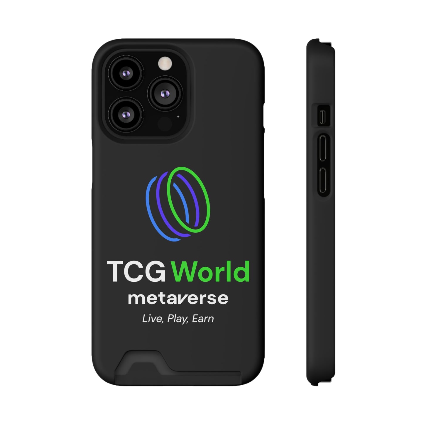 TCG World Metaverse Phone Case With Card Holder - Black (Iphone 13 Models)