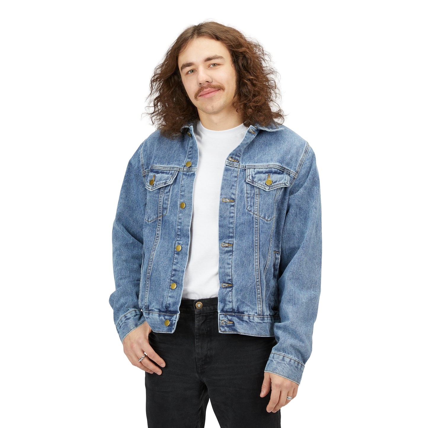 Patriotic Mericlaw Sprite from the TCG World Metaverse - Men's Denim Jacket