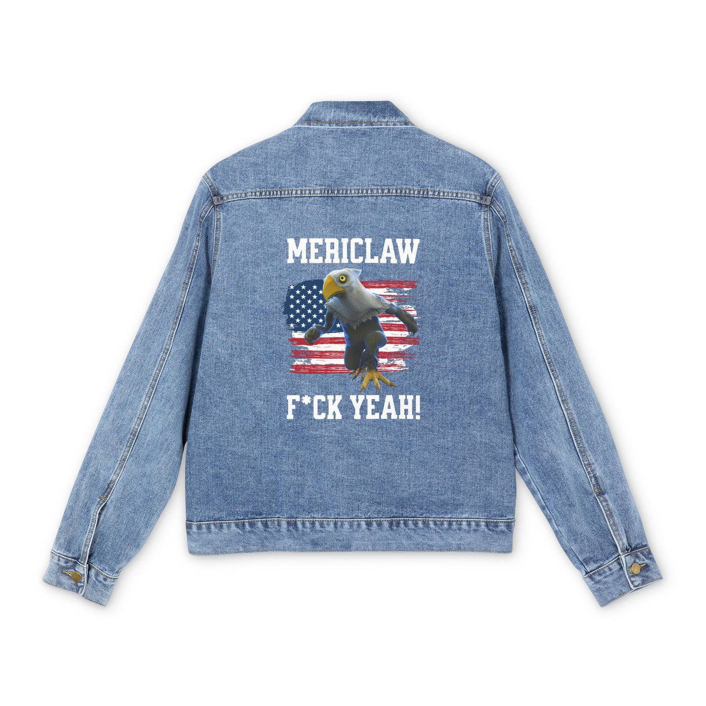 Mericlaw F*ck Yeah - TCG World Metaverse Sprite / American Flag - Men's Denim Jacket