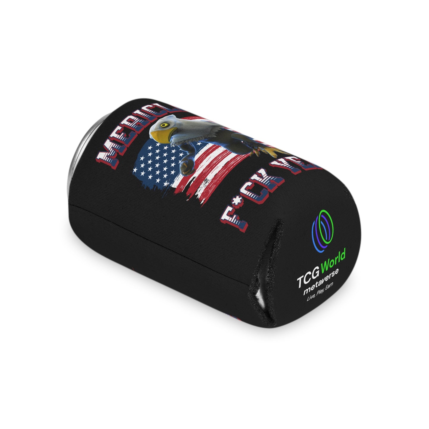 Mericlaw F*ck Yeah (Extra American) - TCG World Metaverse Sprite / American Flag Can Cooler - Black