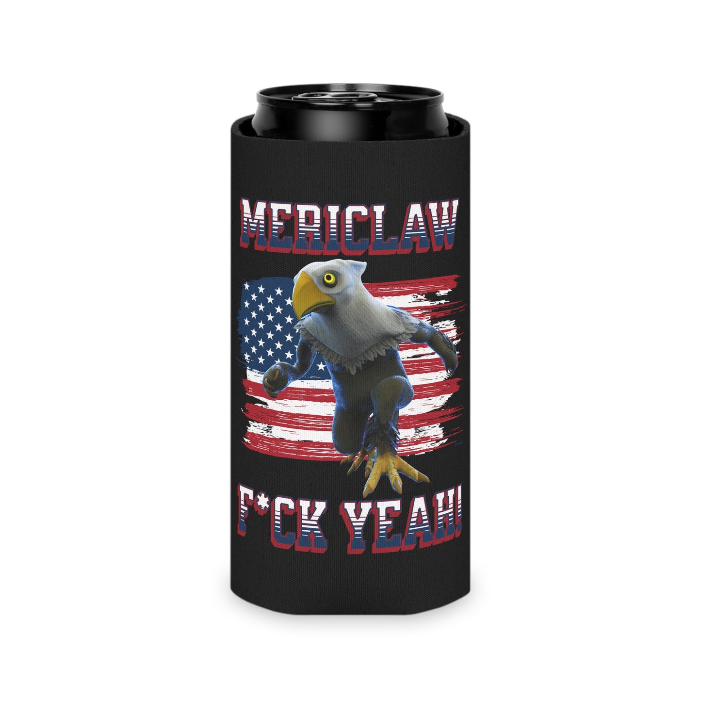 Mericlaw F*ck Yeah (Extra American) - TCG World Metaverse Sprite / American Flag Can Cooler - Black