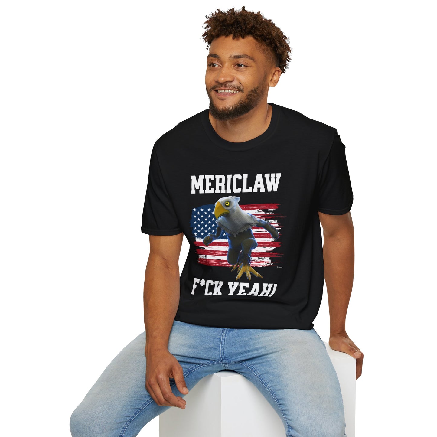 Mericlaw F*ck Yeah - TCG World Metaverse Sprite / American Flag - Unisex Adult Softstyle T-Shirt
