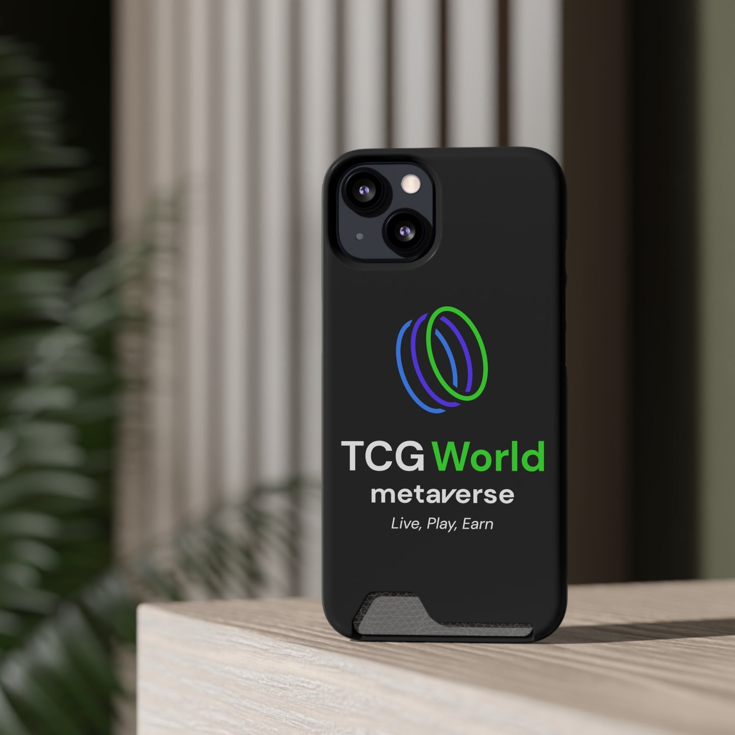 TCG World Metaverse Phone Case With Card Holder - Black (Iphone 13 Models)