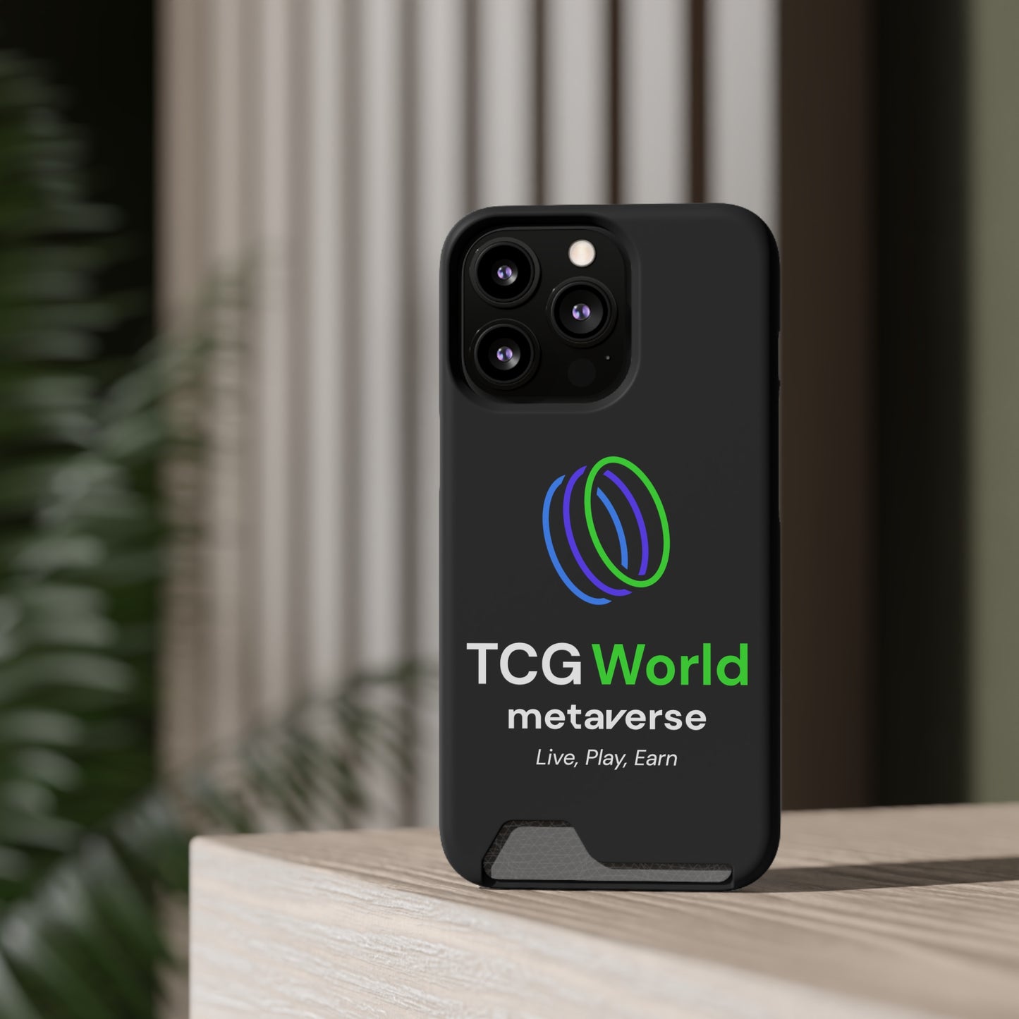 TCG World Metaverse Phone Case With Card Holder - Black (Iphone 13 Models)