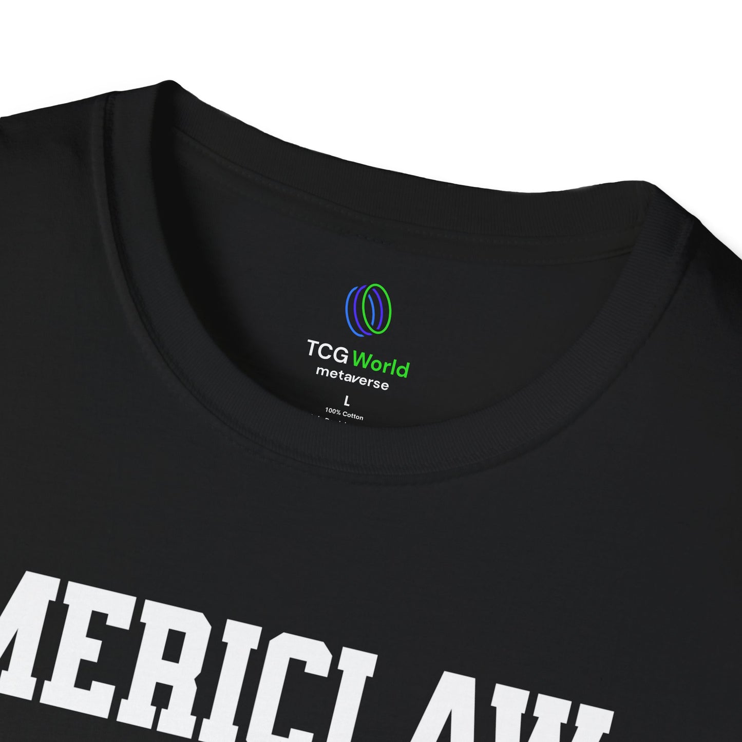 Mericlaw F*ck Yeah - TCG World Metaverse Sprite / American Flag - Unisex Adult Softstyle T-Shirt