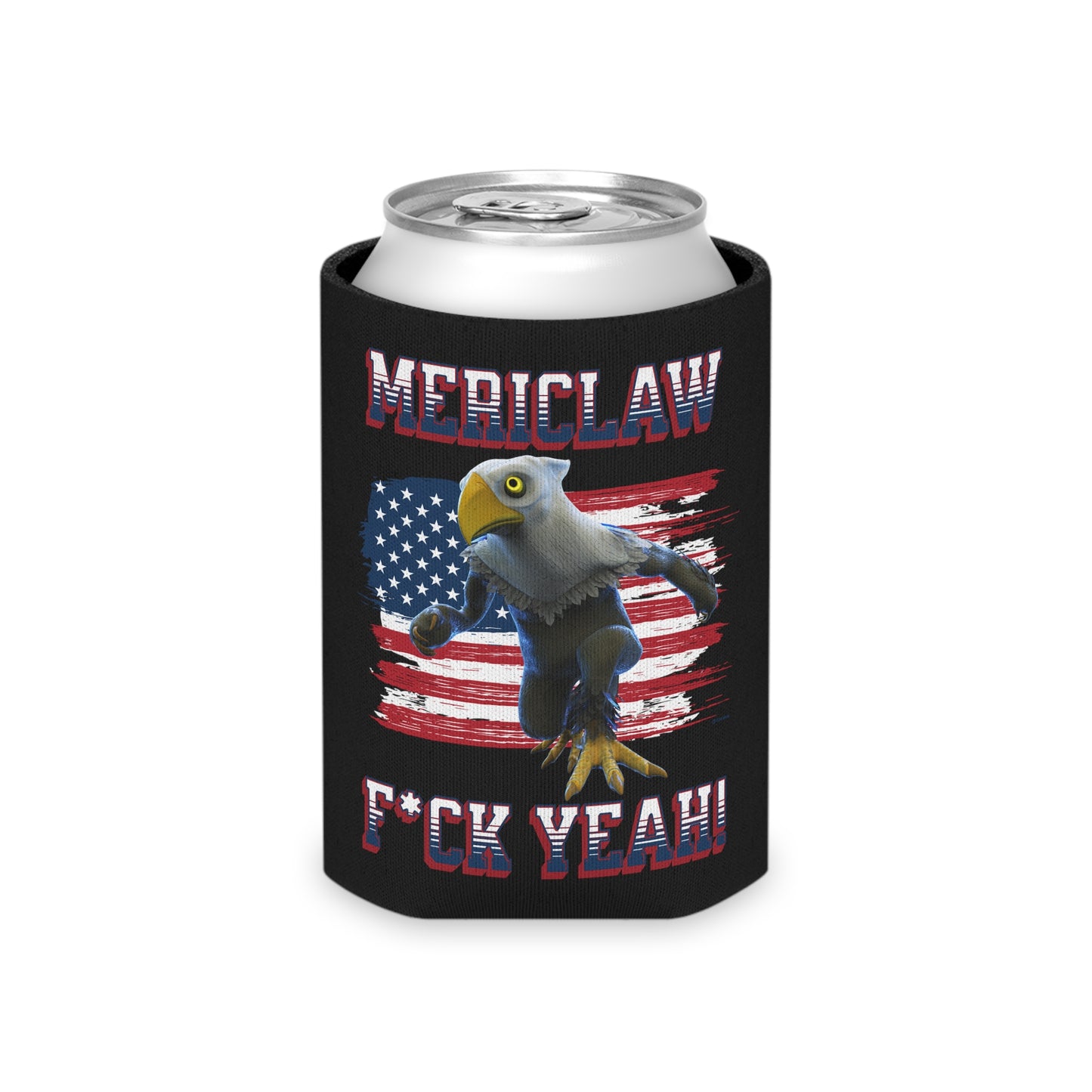 Mericlaw F*ck Yeah (Extra American) - TCG World Metaverse Sprite / American Flag Can Cooler - Black