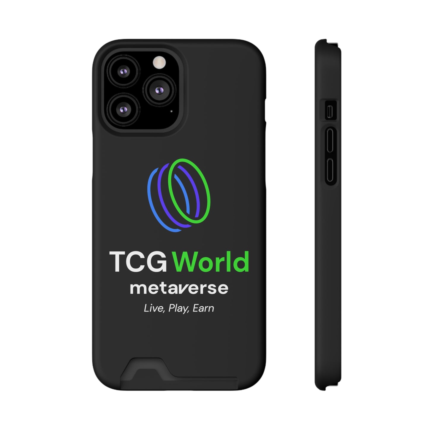 TCG World Metaverse Phone Case With Card Holder - Black (Iphone 13 Models)