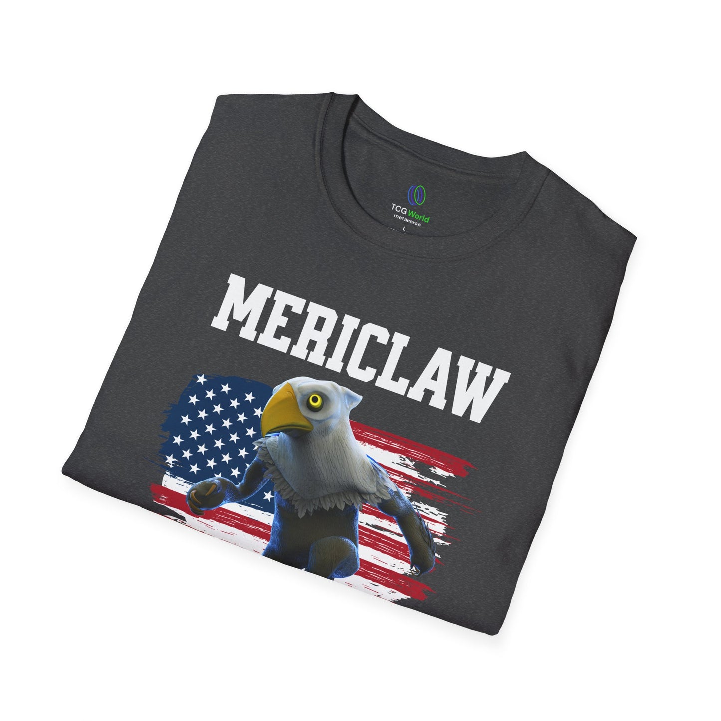 Mericlaw F*ck Yeah - TCG World Metaverse Sprite / American Flag - Unisex Adult Softstyle T-Shirt