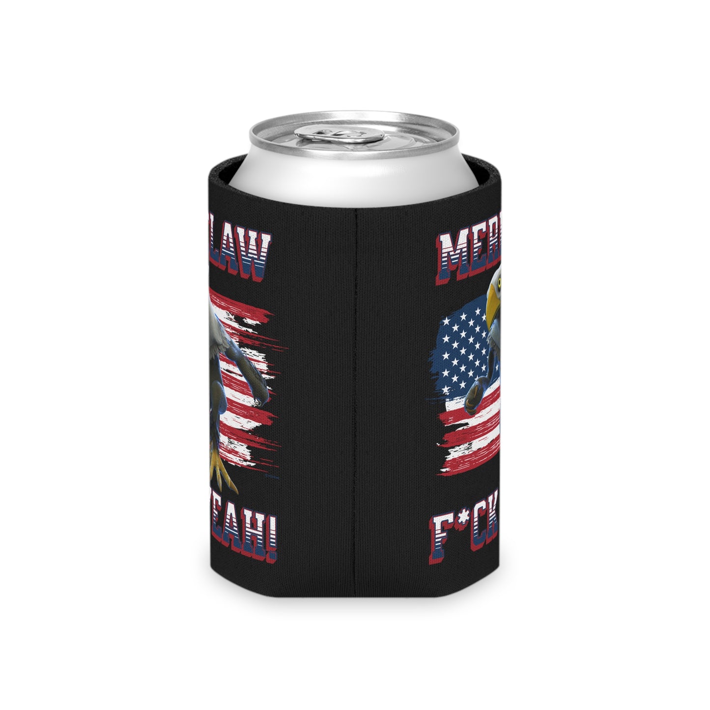 Mericlaw F*ck Yeah (Extra American) - TCG World Metaverse Sprite / American Flag Can Cooler - Black