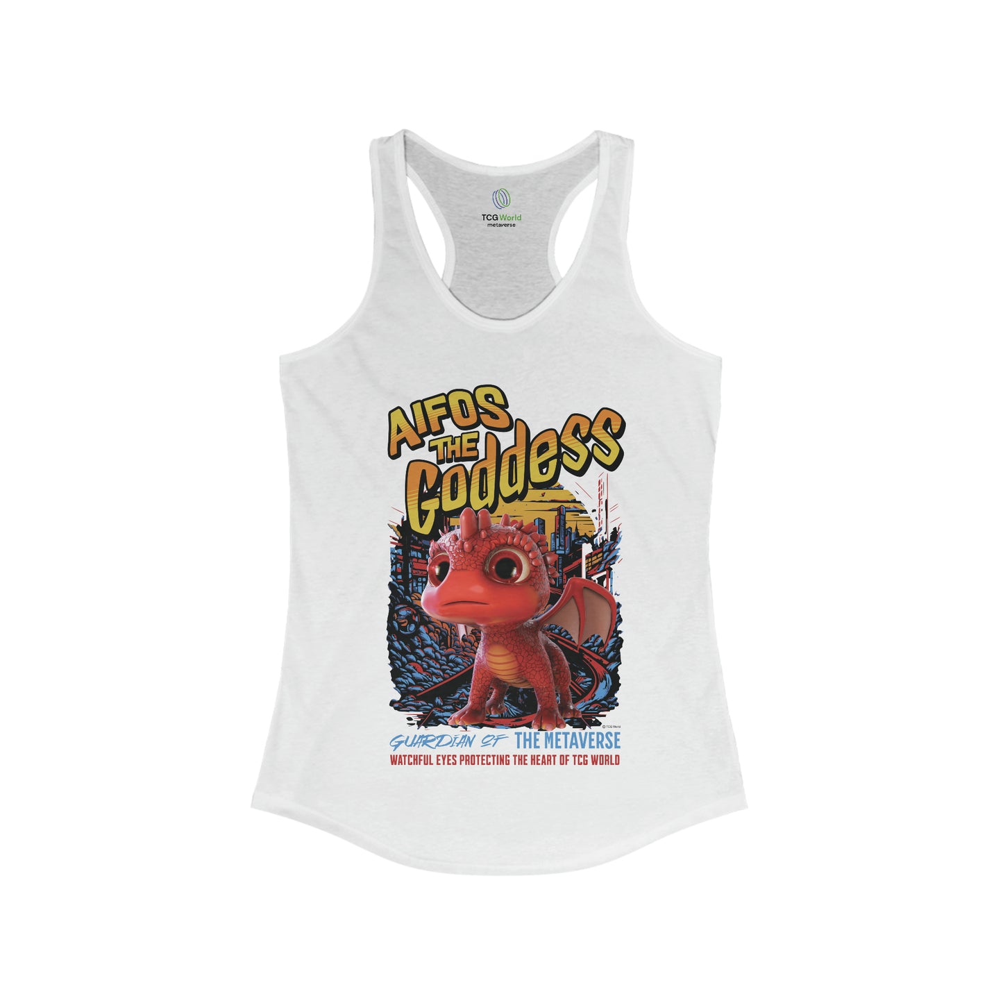 Aifos The Goddess Guardian of the Metaverse Women's Ideal Racerback Tank Top Shirt