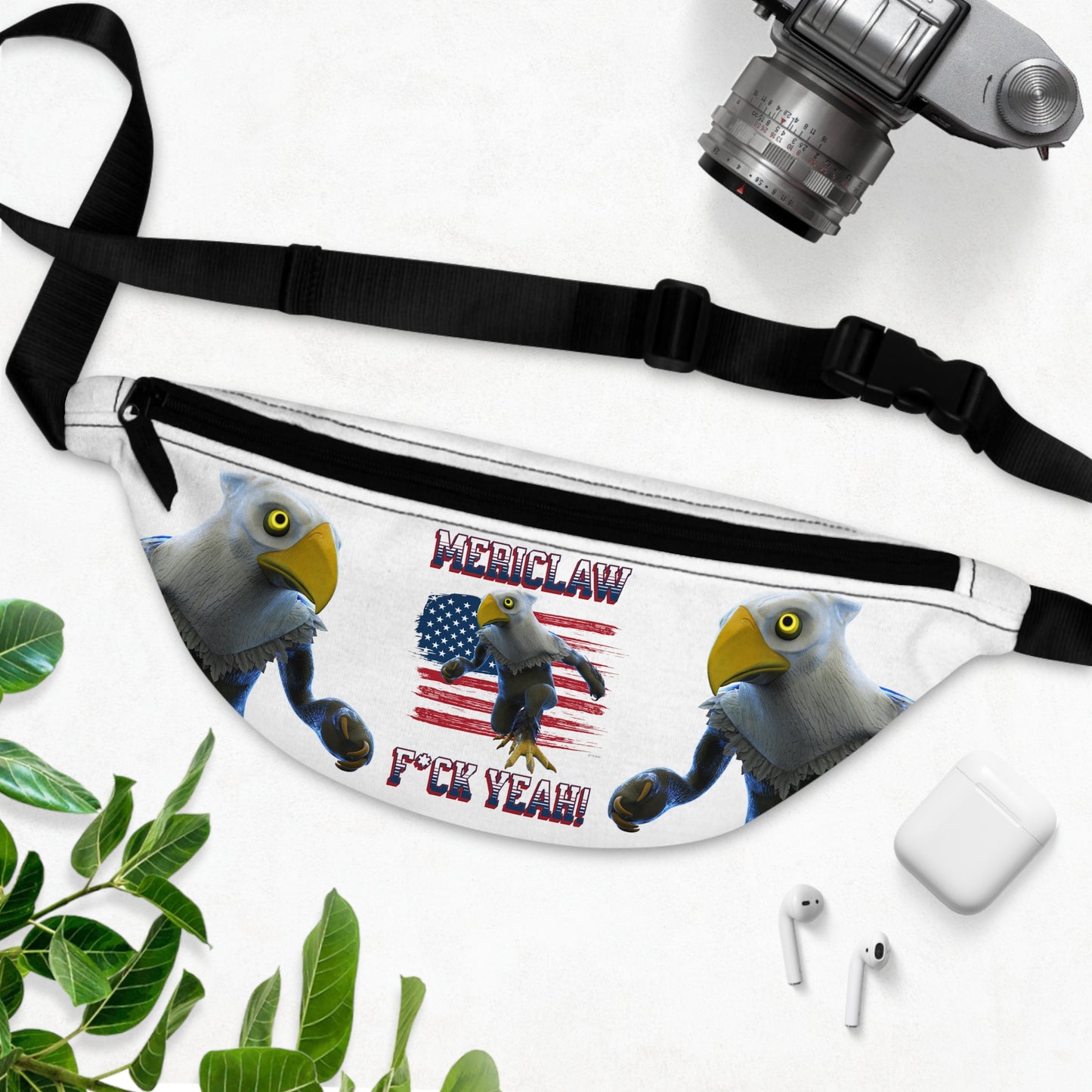 Mericlaw F*ck Yeah (Extra American) - TCG World Metaverse Sprite / American Flag Fanny Pack - White