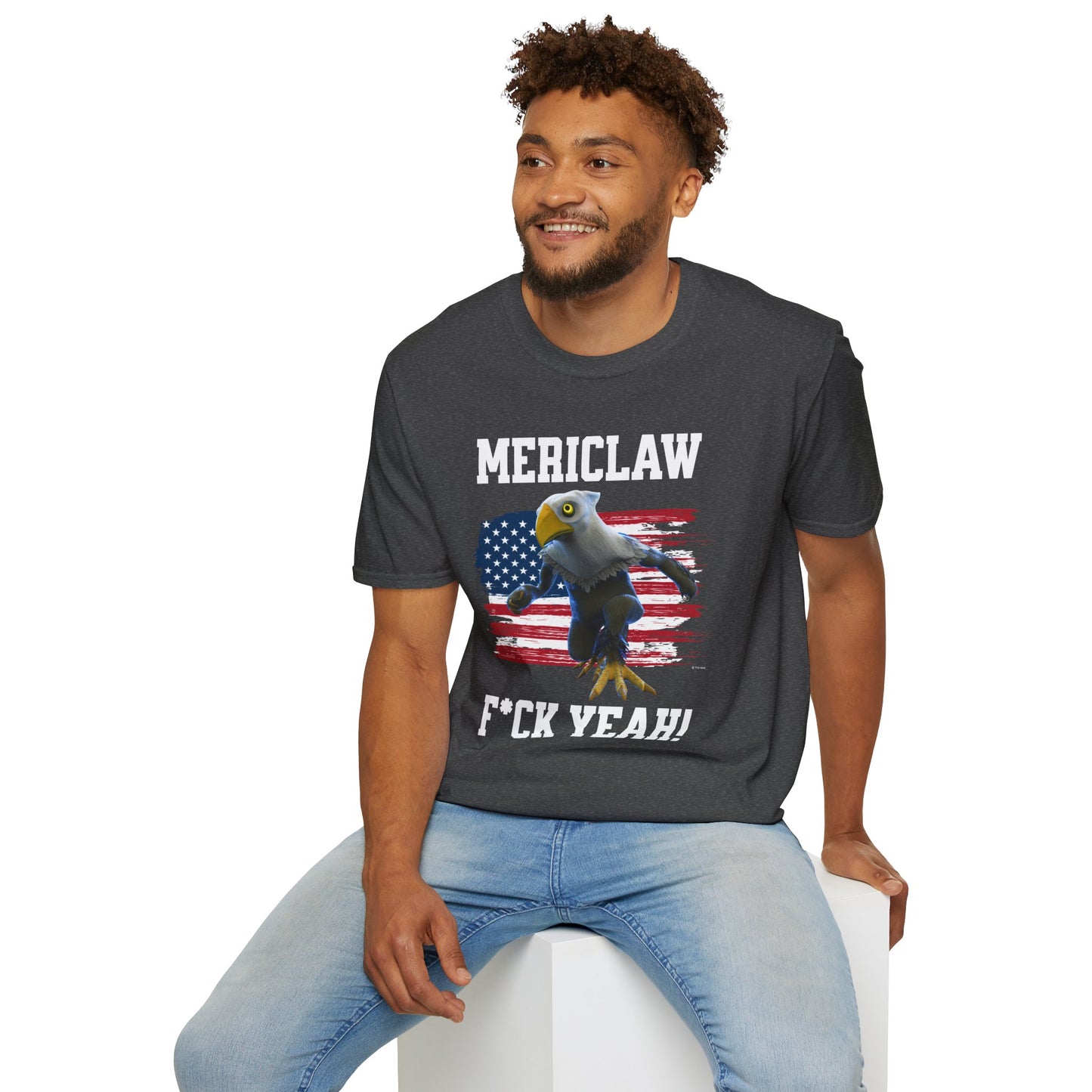 Mericlaw F*ck Yeah - TCG World Metaverse Sprite / American Flag - Unisex Adult Softstyle T-Shirt