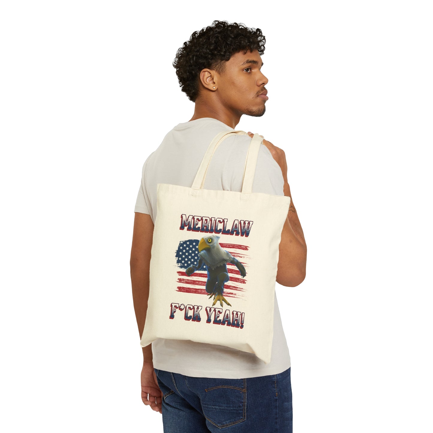 Mericlaw F*ck Yeah - TCG World Metaverse Sprite / American Flag Canvas Tote Bag