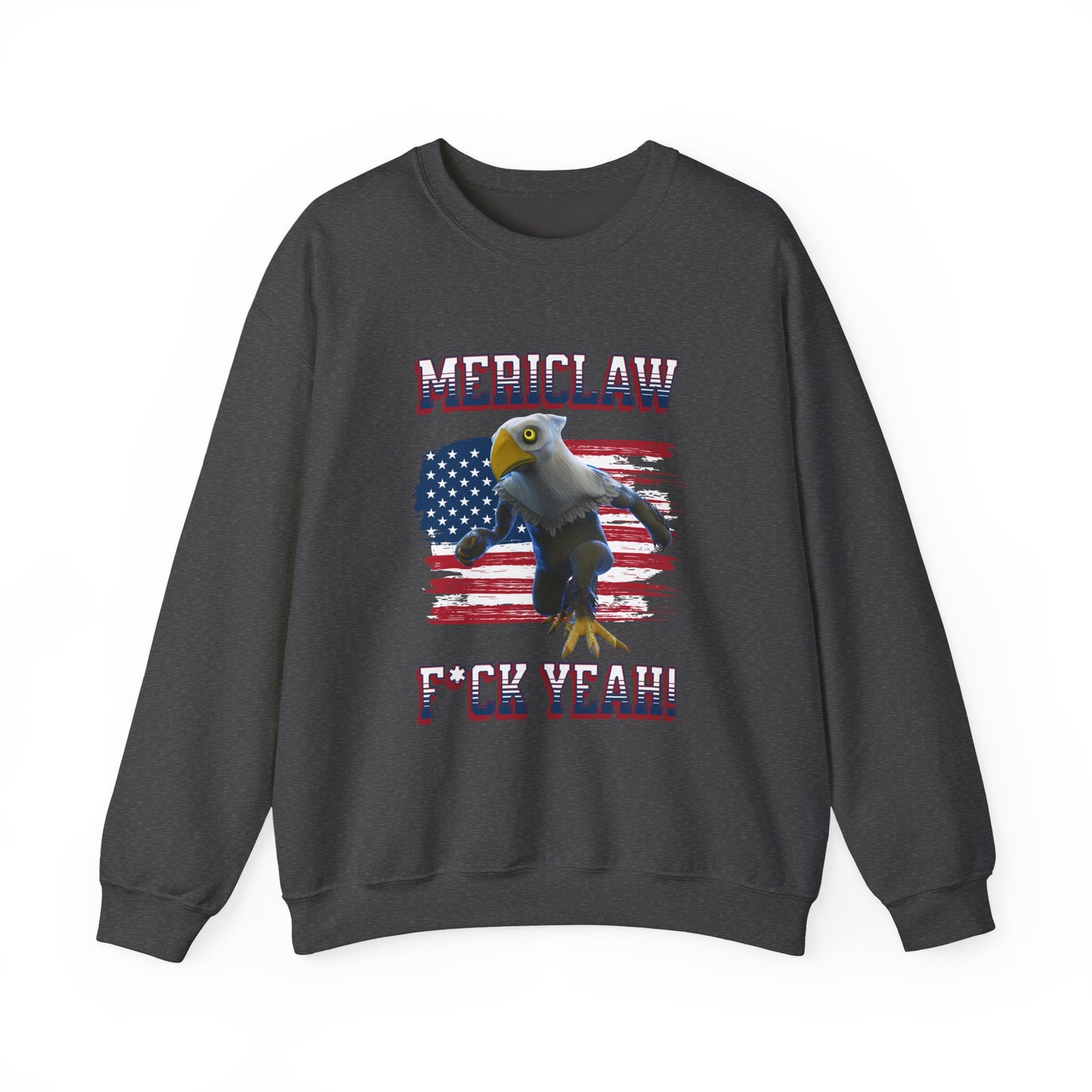 Mericlaw F*ck Yeah (Extra American) - TCG World Metaverse Sprite / American Flag - Adult Unisex Heavy Blend™ Crewneck Sweatshirt