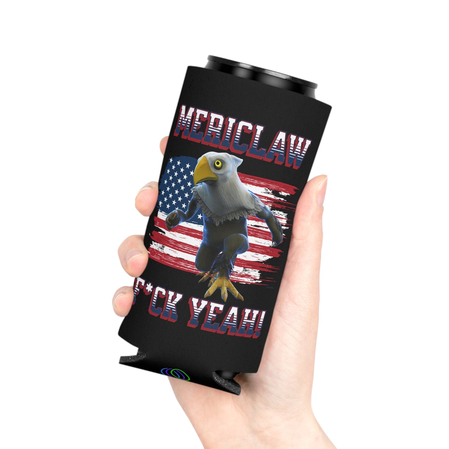 Mericlaw F*ck Yeah (Extra American) - TCG World Metaverse Sprite / American Flag Can Cooler - Black