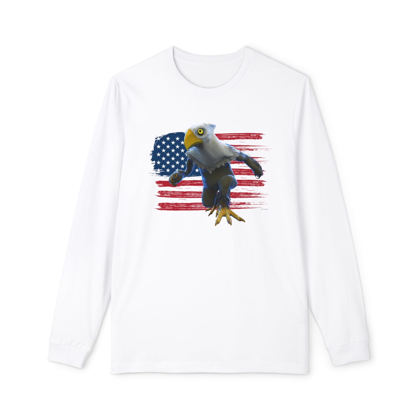 Patriotic American Eagle Sprite In Front of American Flag - Men's Long Sleeve Pajama Set (Mericlaw, TCG World)
