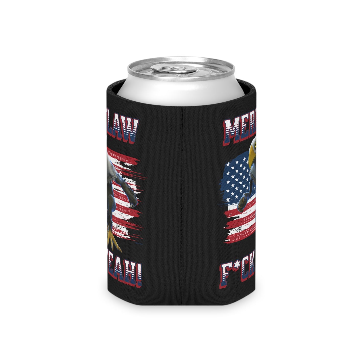 Mericlaw F*ck Yeah (Extra American) - TCG World Metaverse Sprite / American Flag Can Cooler - Black