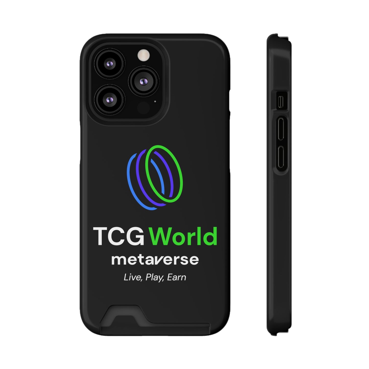 TCG World Metaverse Phone Case With Card Holder - Black (Iphone 13 Models)