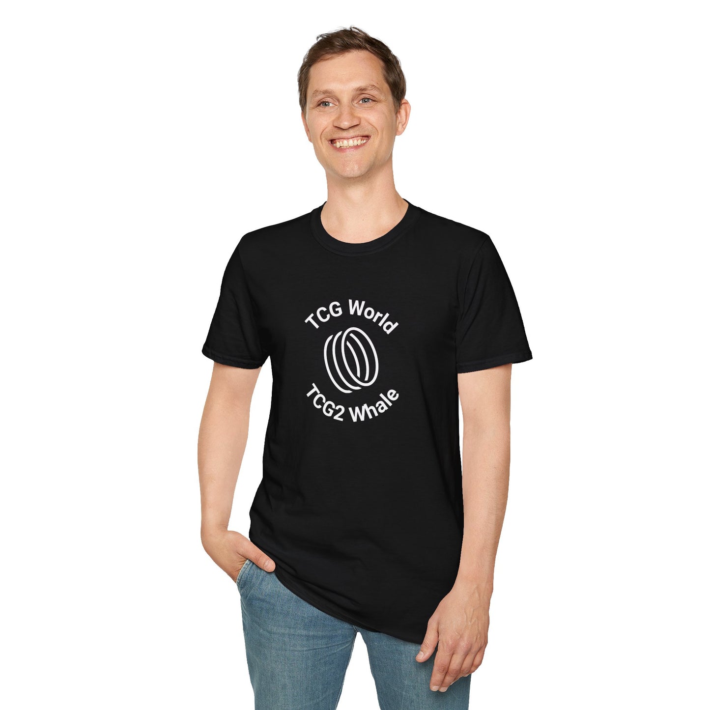 TCG World TCG2 Whale Center Logo - Unisex Adult Softstyle T-Shirt