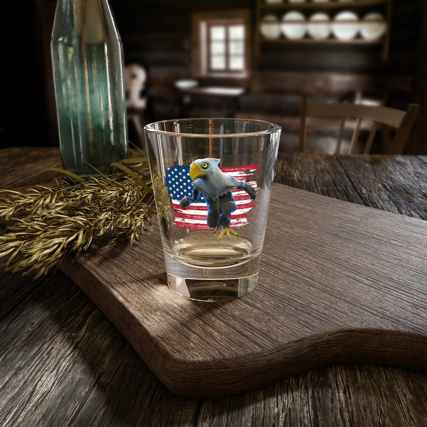 Mericlaw Patriotic American Flag TCG World Metaverse Sprite Shot Glass, 1.5oz