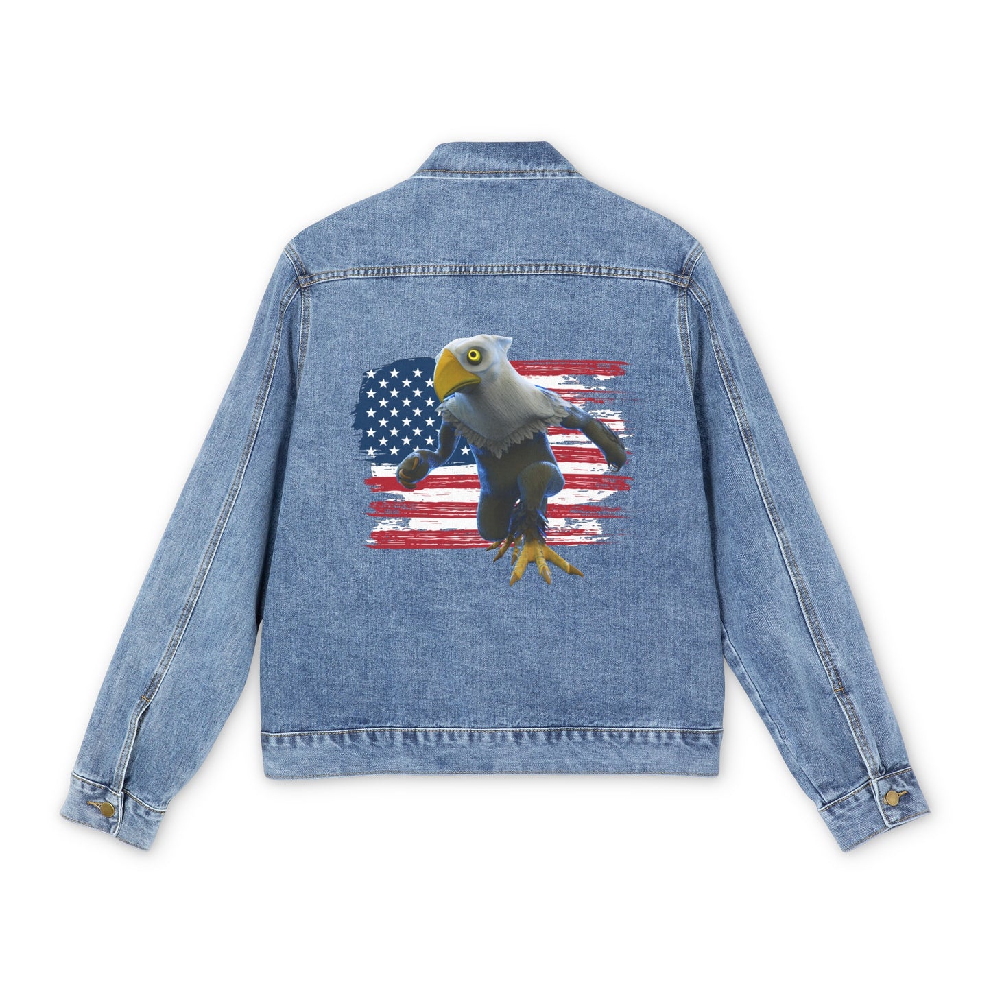 Patriotic Mericlaw Sprite from the TCG World Metaverse - Men's Denim Jacket