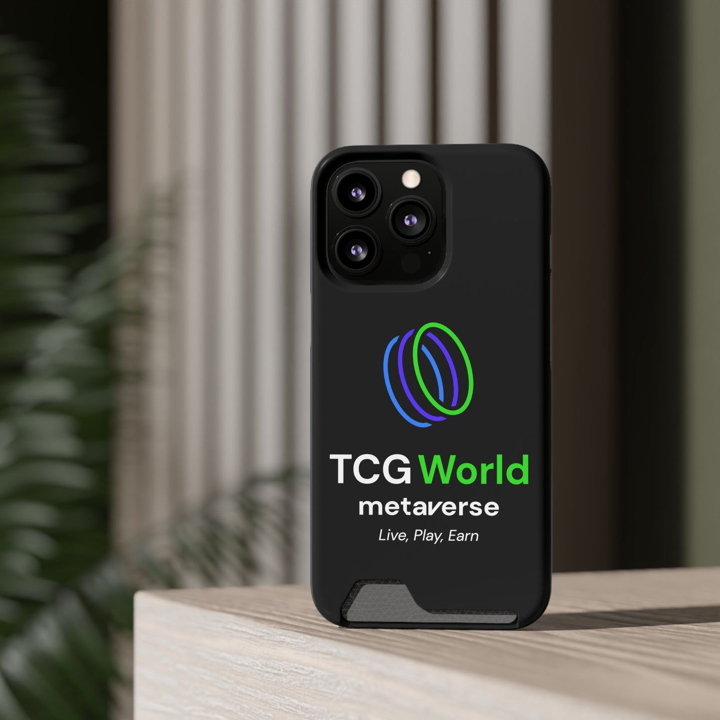 TCG World Metaverse Phone Case With Card Holder - Black (Iphone 13 Models)