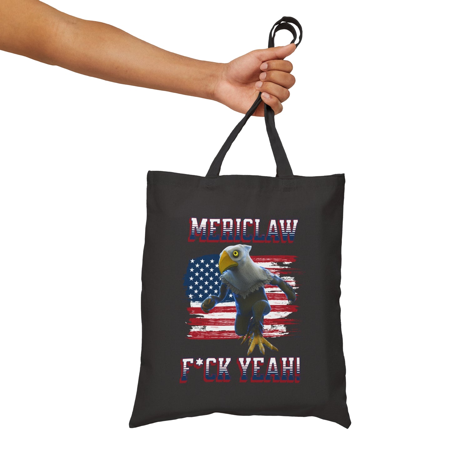 Mericlaw F*ck Yeah - TCG World Metaverse Sprite / American Flag Canvas Tote Bag