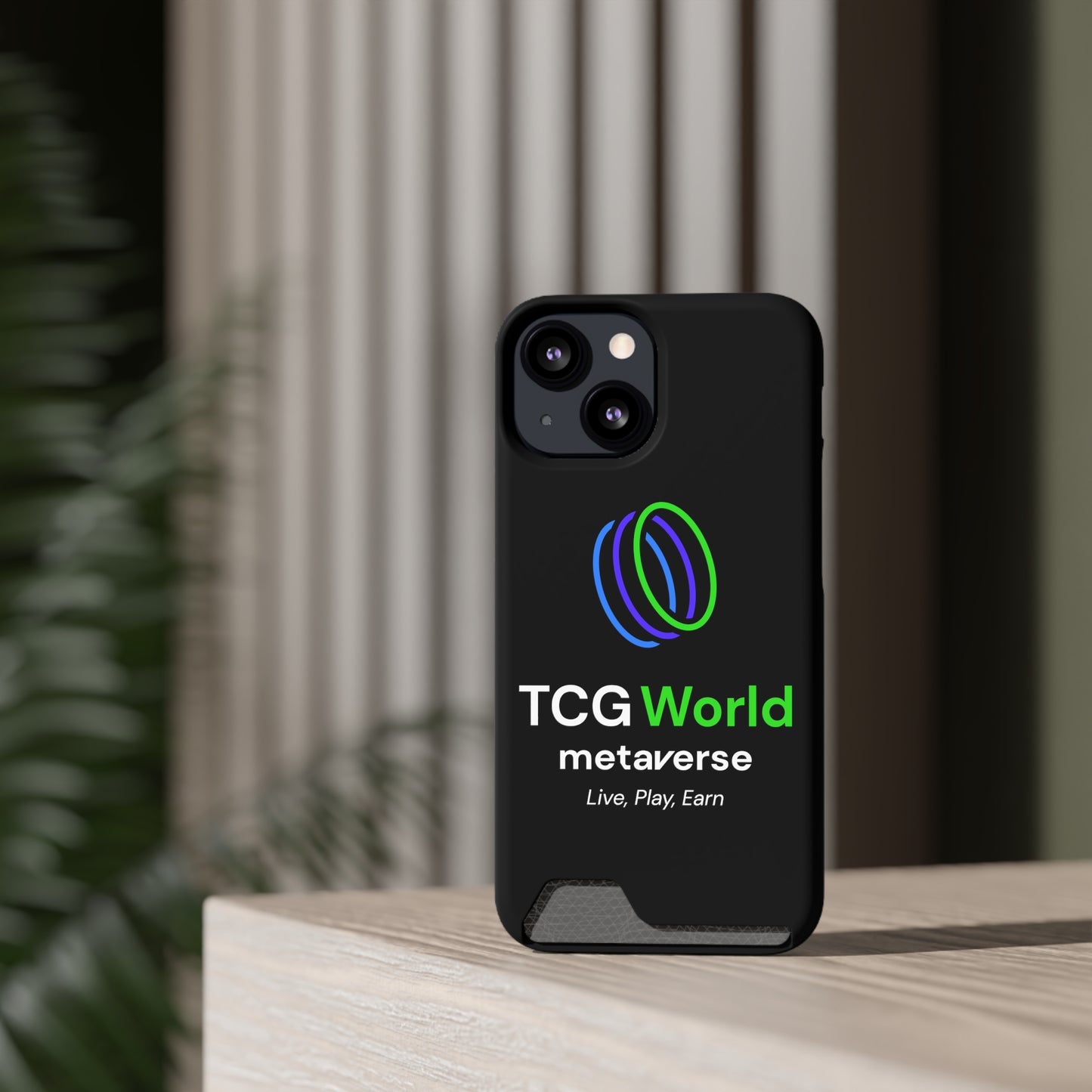 TCG World Metaverse Phone Case With Card Holder - Black (Iphone 13 Models)