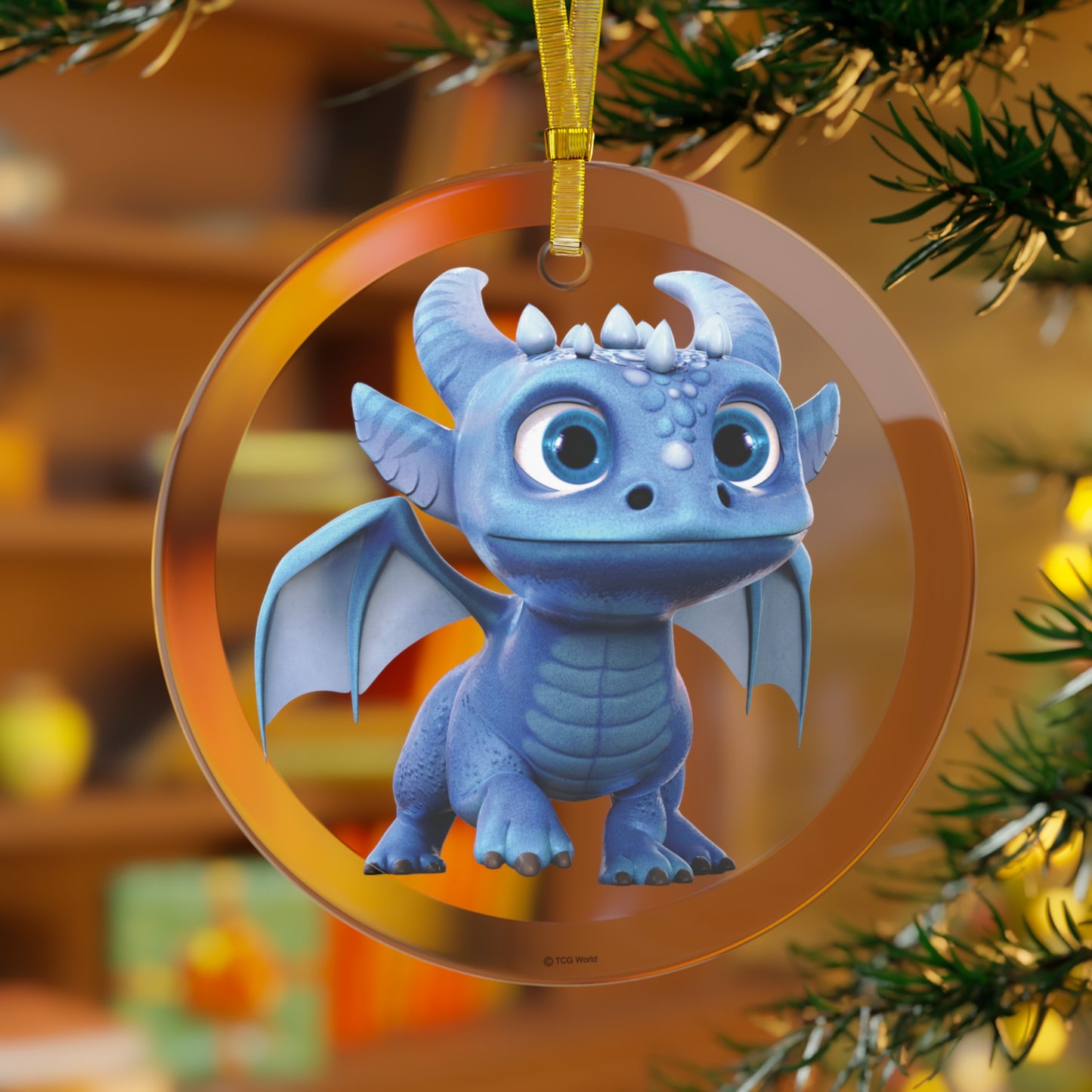 Baby Boreas Dragon Glass Ornament