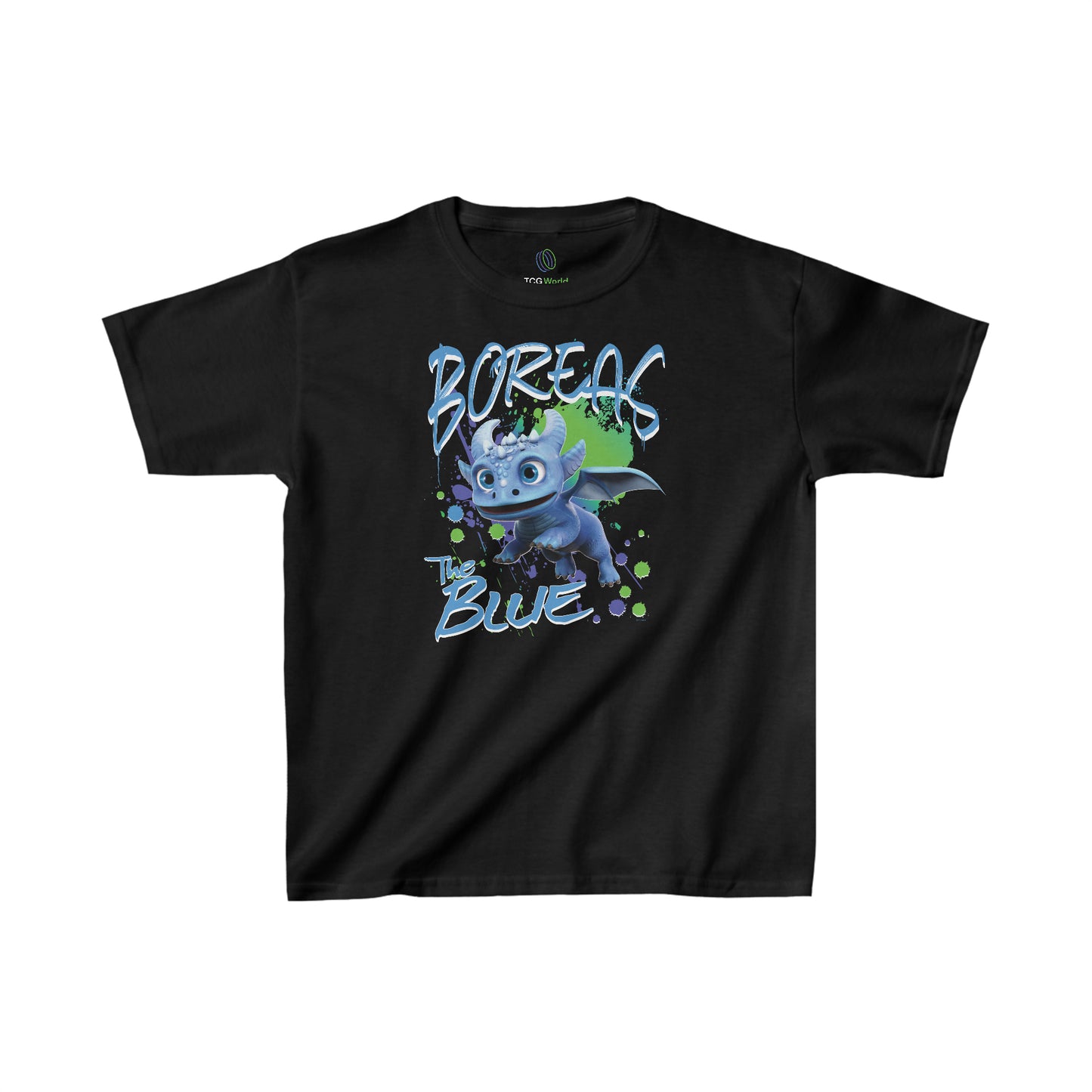 Boreas the Blue Paint Splatter - Kids Heavy Cotton™ Tee T-Shirt