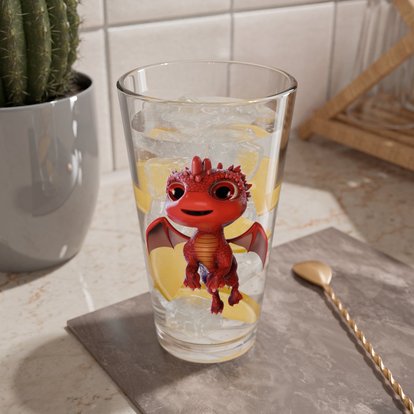 Aifos the Adorable Baby Dragon, TCG World Tall Serving Glass, 16oz