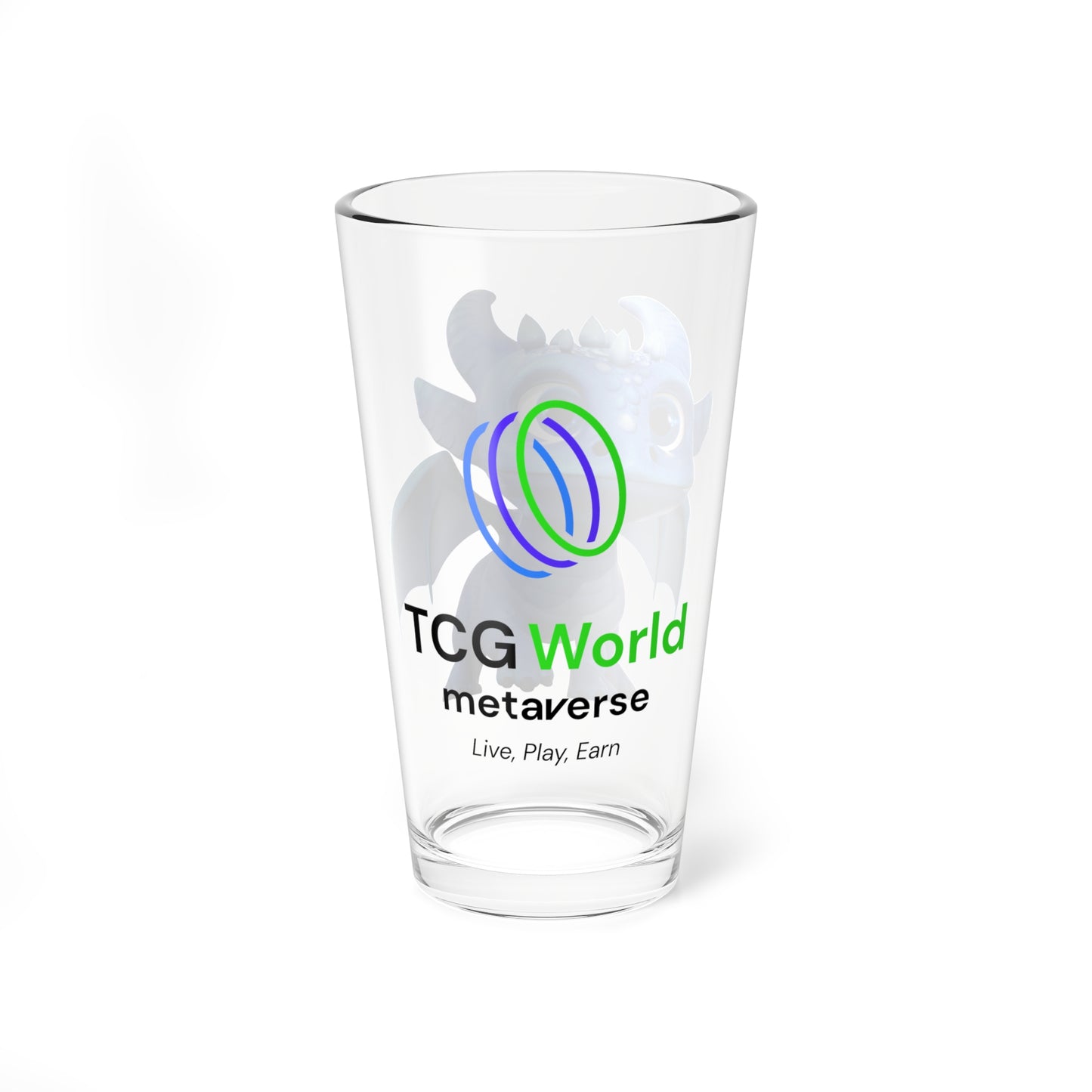 Boreas the Adorable Baby Dragon - TCG World Metaverse Tall Serving Glass, 16oz