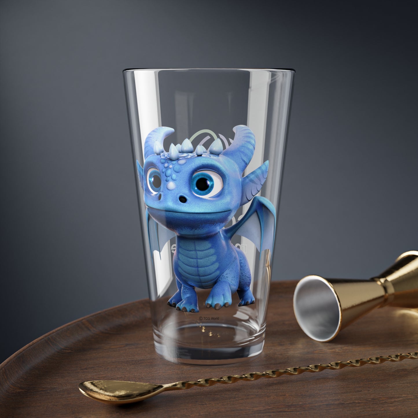 Boreas the Adorable Baby Dragon - TCG World Metaverse Tall Serving Glass, 16oz