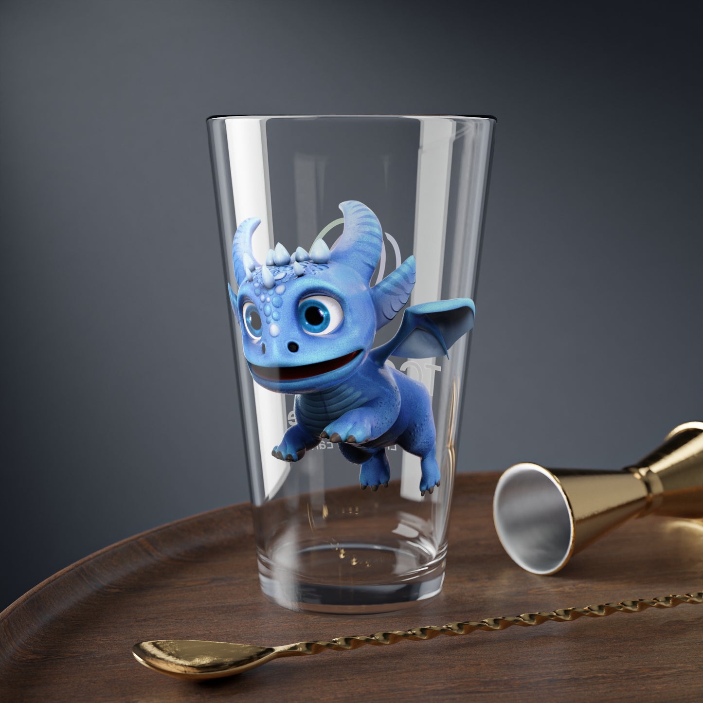 Boreas the Adorable Baby Dragon, TCG World Tall Serving Glass, 16oz