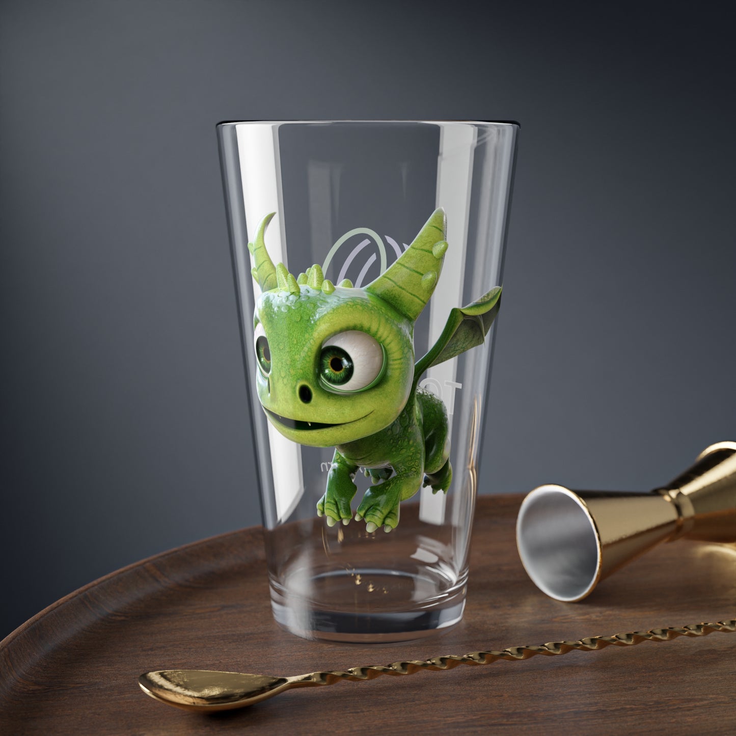 Gaia the Adorable Baby Dragon, TCG World Tall Serving Glass, 16oz