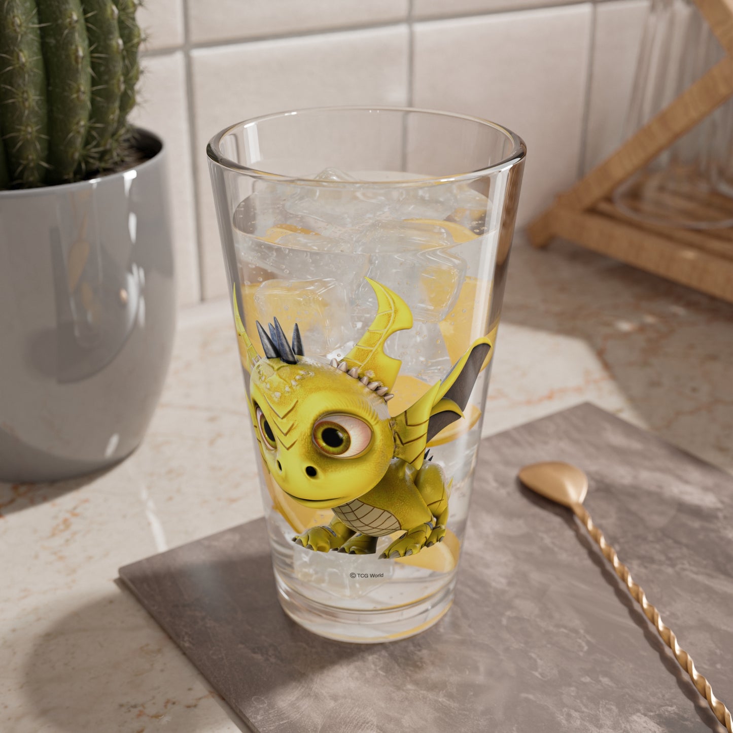 Phaedra the Adorable Baby Dragon - TCG World Metaverse Tall Serving Glass, 16oz