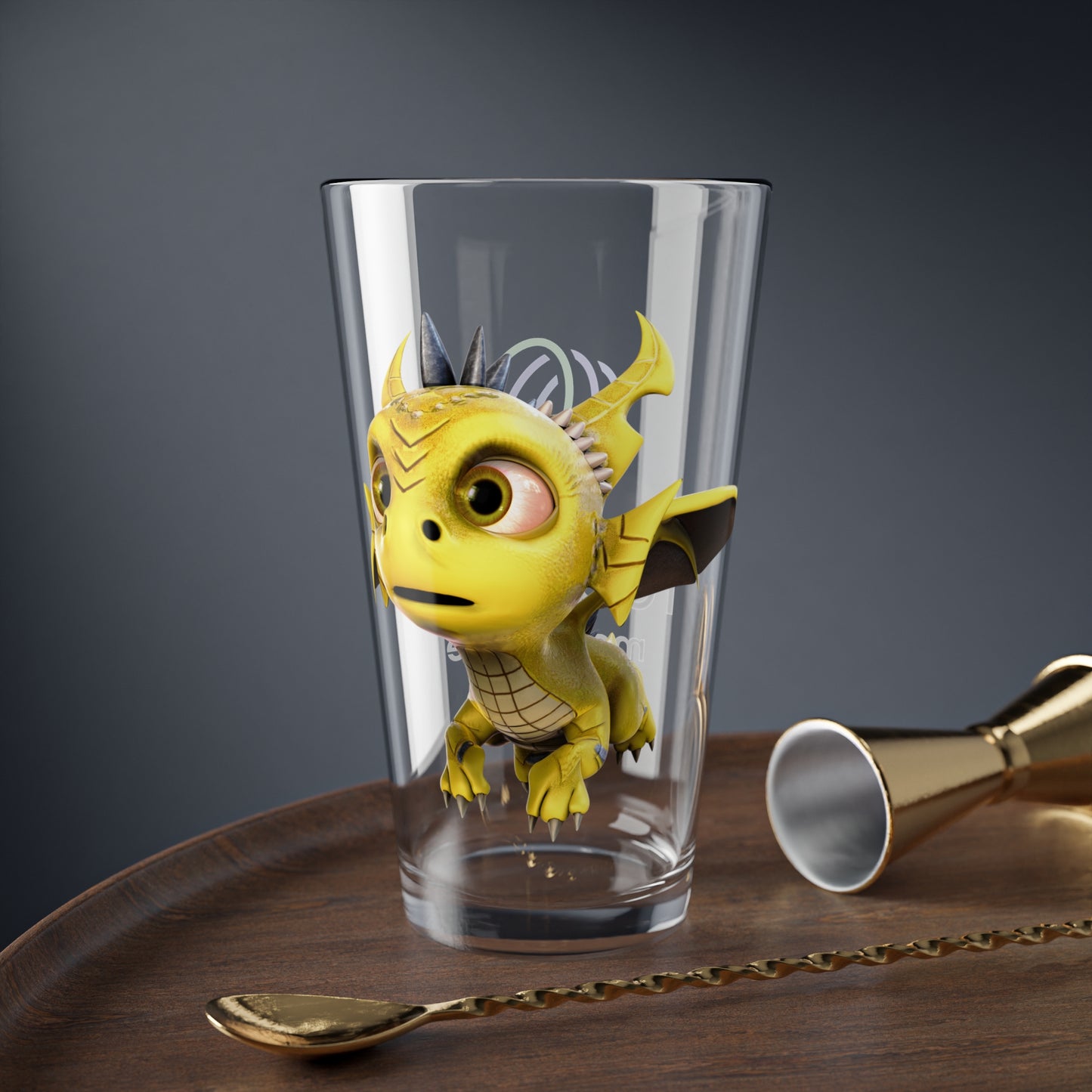 Phaedra the Adorable Baby Dragon, TCG World Tall Serving Glass, 16oz