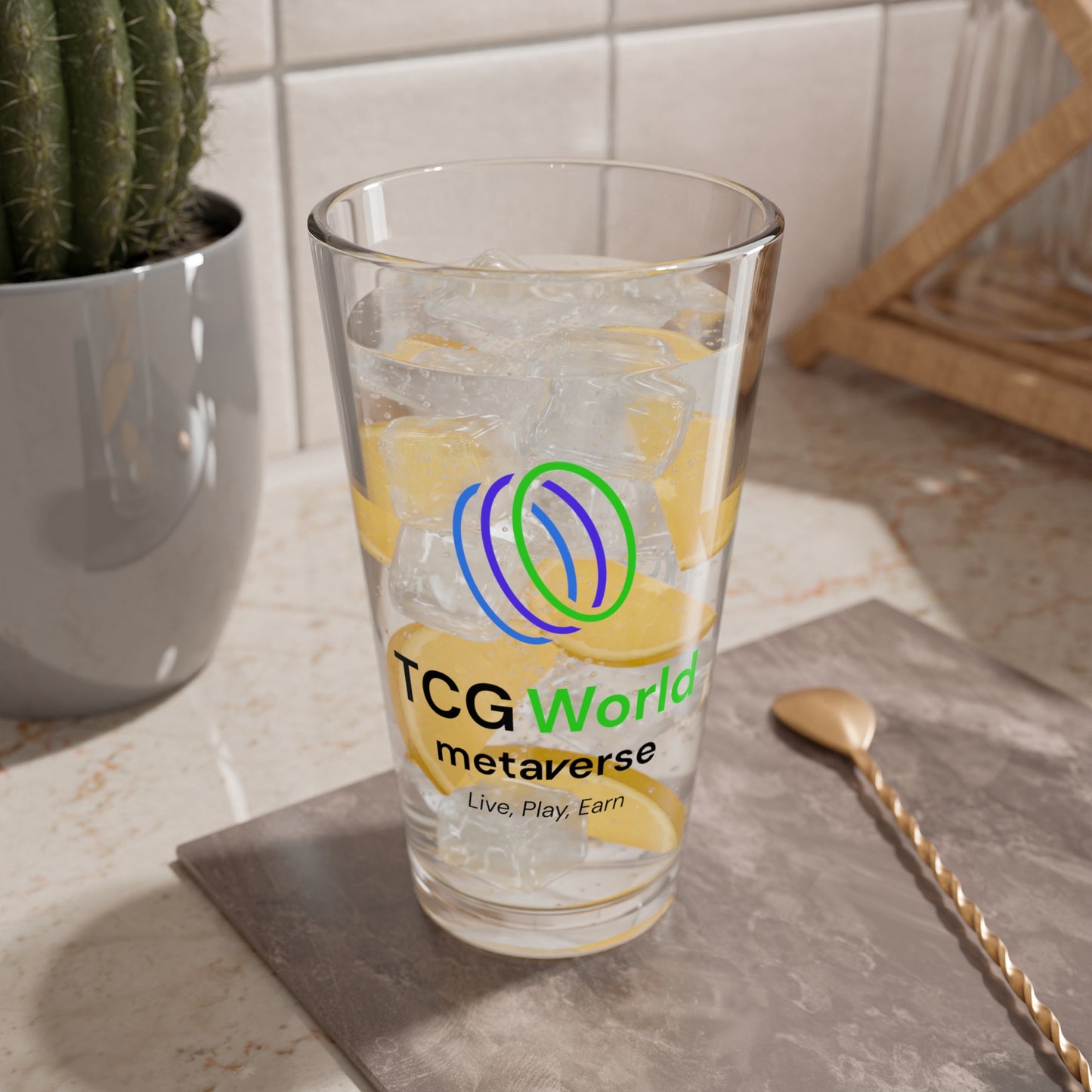 TCG World Metaverse Tall Serving Glass, 16oz