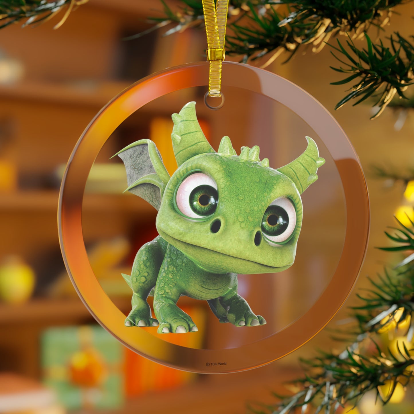 Baby Gaia Dragon Glass Ornament