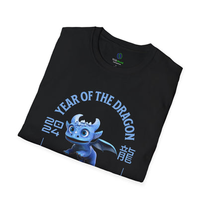 2024 Year of the Dragon - Boreas the Blue (Flying) - Unisex Adult Softstyle T-Shirt