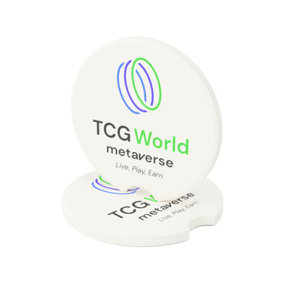 TCG World Metaverse Soapstone Car Coasters (White - 1pc, 2pcs, or 4pcs)