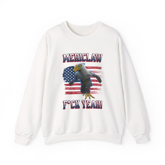 Mericlaw F*ck Yeah (Extra American) - TCG World Metaverse Sprite / American Flag - Adult Unisex Heavy Blend™ Crewneck Sweatshirt